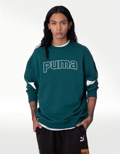 Suéter Puma Classics Logo Crew Neck Hombre Grape Leaf Logo Suéter