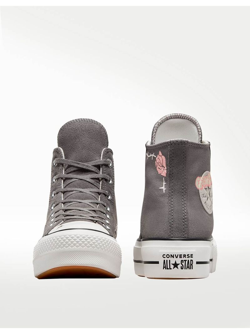 Gray leather converse high tops best sale