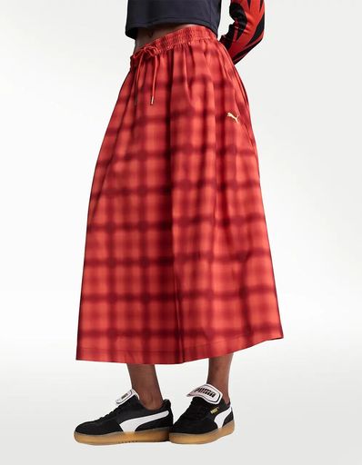 FALDA PUMA ROAD TO UNITY WOVEN MIDI AOP PLEATED