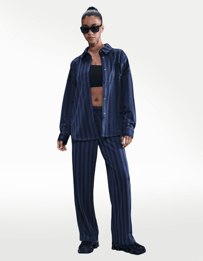 TOP NIKE W NSW JQRD STRIPE BTTN DOWN